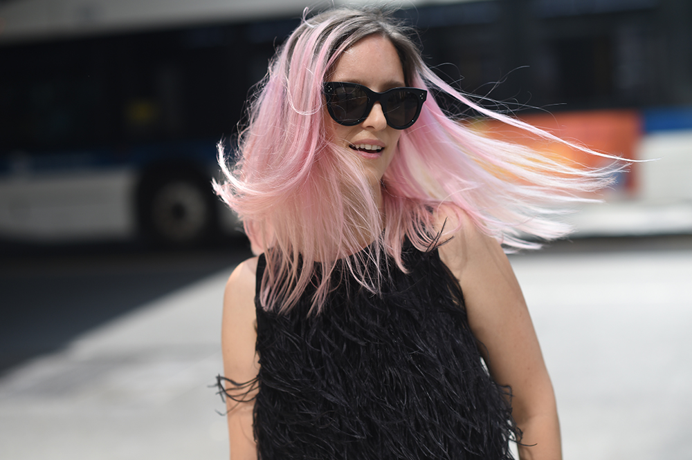 Pink hair dark deals roots