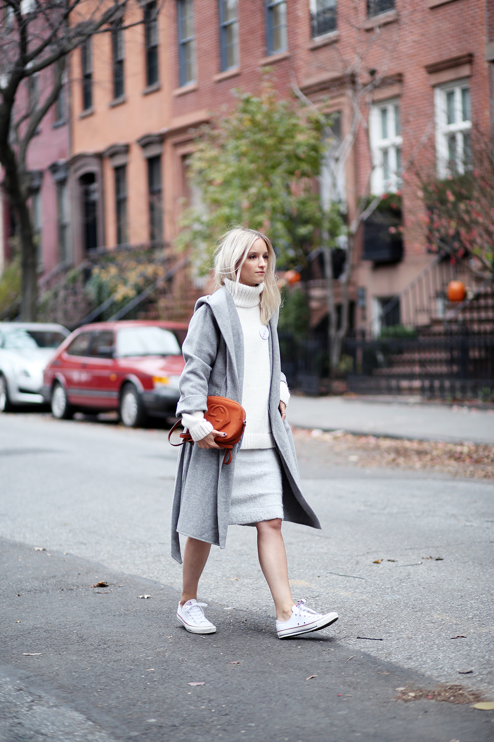 Grey Brushed Wool Look Oversized Drop Shoulder Coat