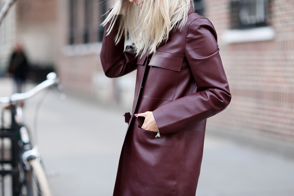 burgundy leather jacket zara