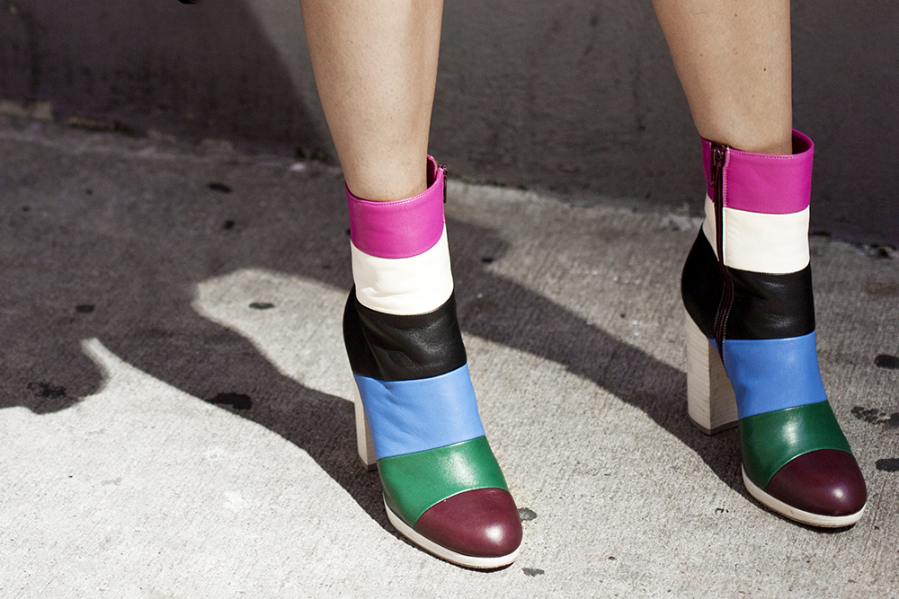 colour block boots