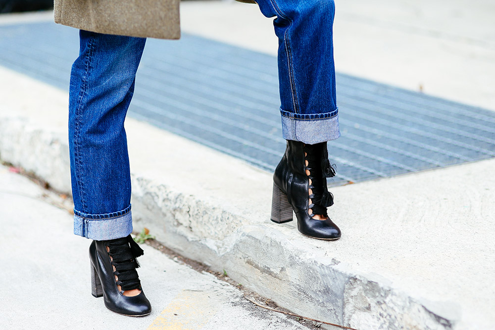 chloe lace up booties