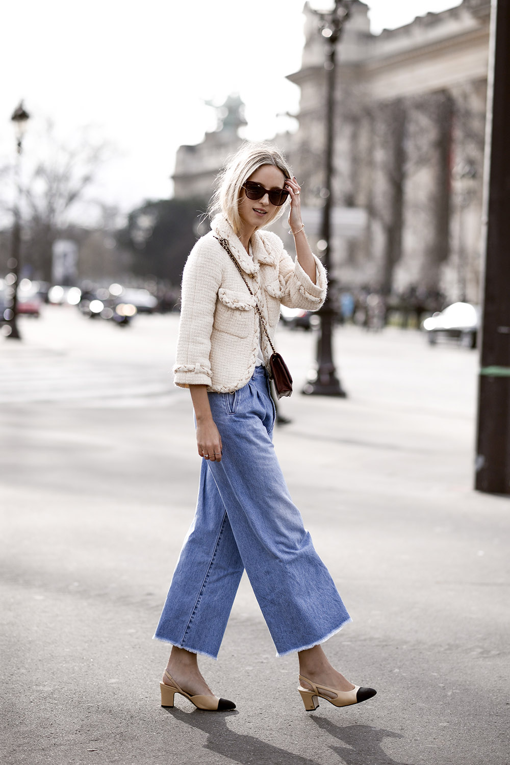 Spring 2016 Shoe Trend: Chanel Cap-Toe Slingback Street-Style