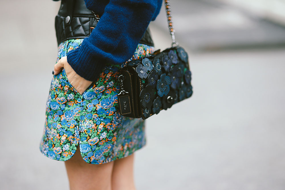 coach blue flower bag