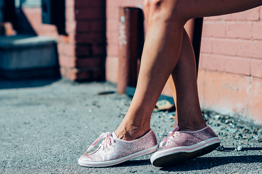 pink glitter keds