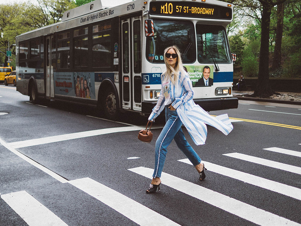 Charlotte Groeneveld Thefashionguitar for Moda Operandi wearing Attico crystal embellished mules