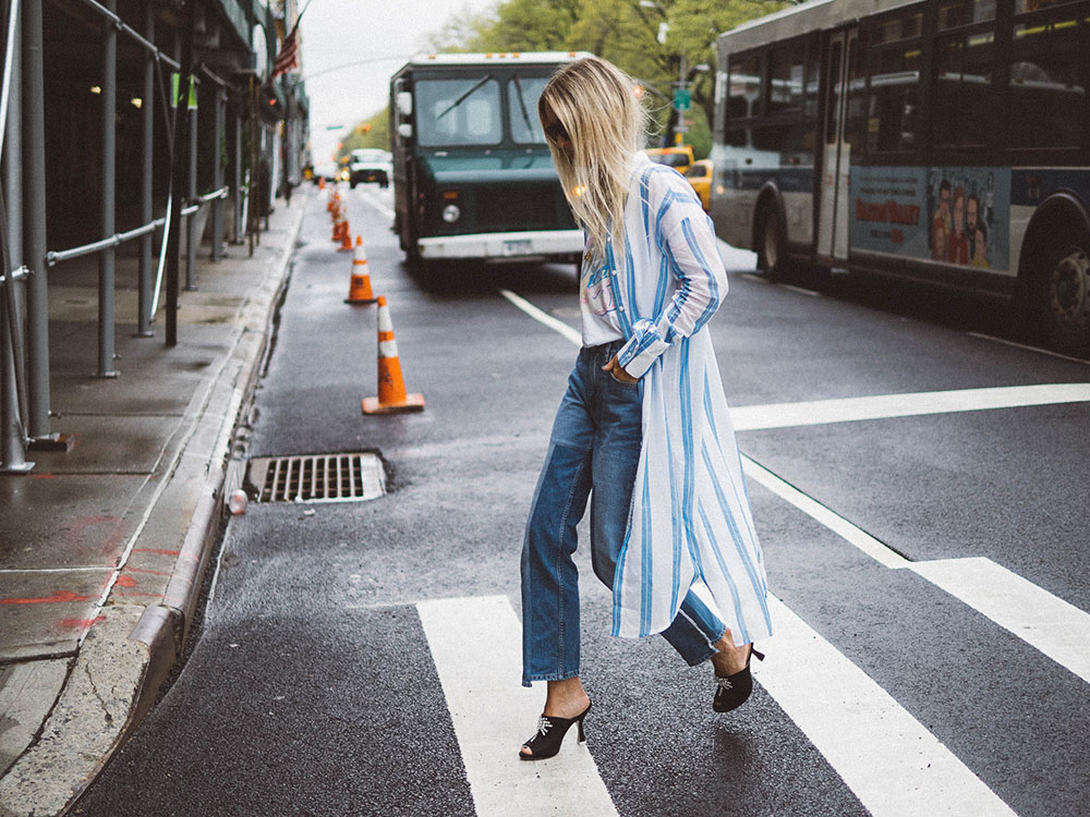 Charlotte Groeneveld Thefashionguitar for Moda Operandi wearing Attico crystal embellished mules