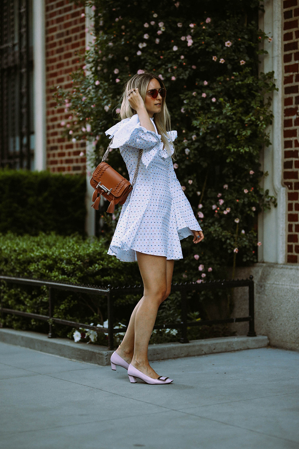 Charlotte Groeneveld from Thefashionguitar wearing Caroline Constas dress and Dior Soreal Pop sunglasses