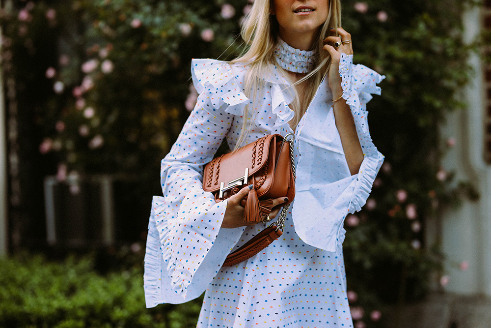 Charlotte Groeneveld from Thefashionguitar wearing Caroline Constas dress and Dior Soreal Pop sunglasses