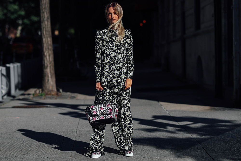 Charlotte Groeneveld from Thefashionguitar wearing Valentino Fall 2017 floral suit