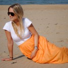 Orange maxi-skirt