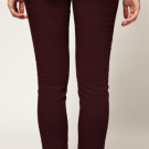 Deep plum skinny maternity jeans